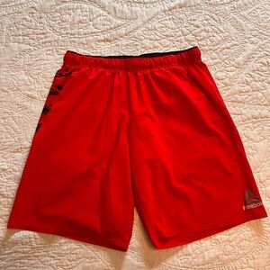 Reebok Red Athletic Shorts Lightweight Breathable Design